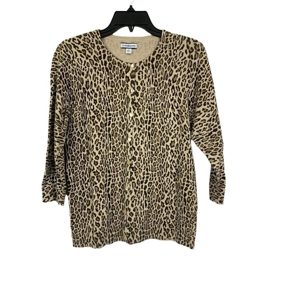 Croft &  Barrow Women's Tan Cheetah Casual Sweater